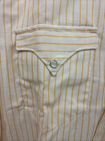New Men’s Miller Yellow Stripe Long Sleeve Pearl Snap 15 X 32 Medium T-78