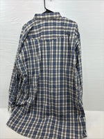 New Men’s Mesquite Blue Flannel Long Sleeve Pearl Snap 3XL E-52