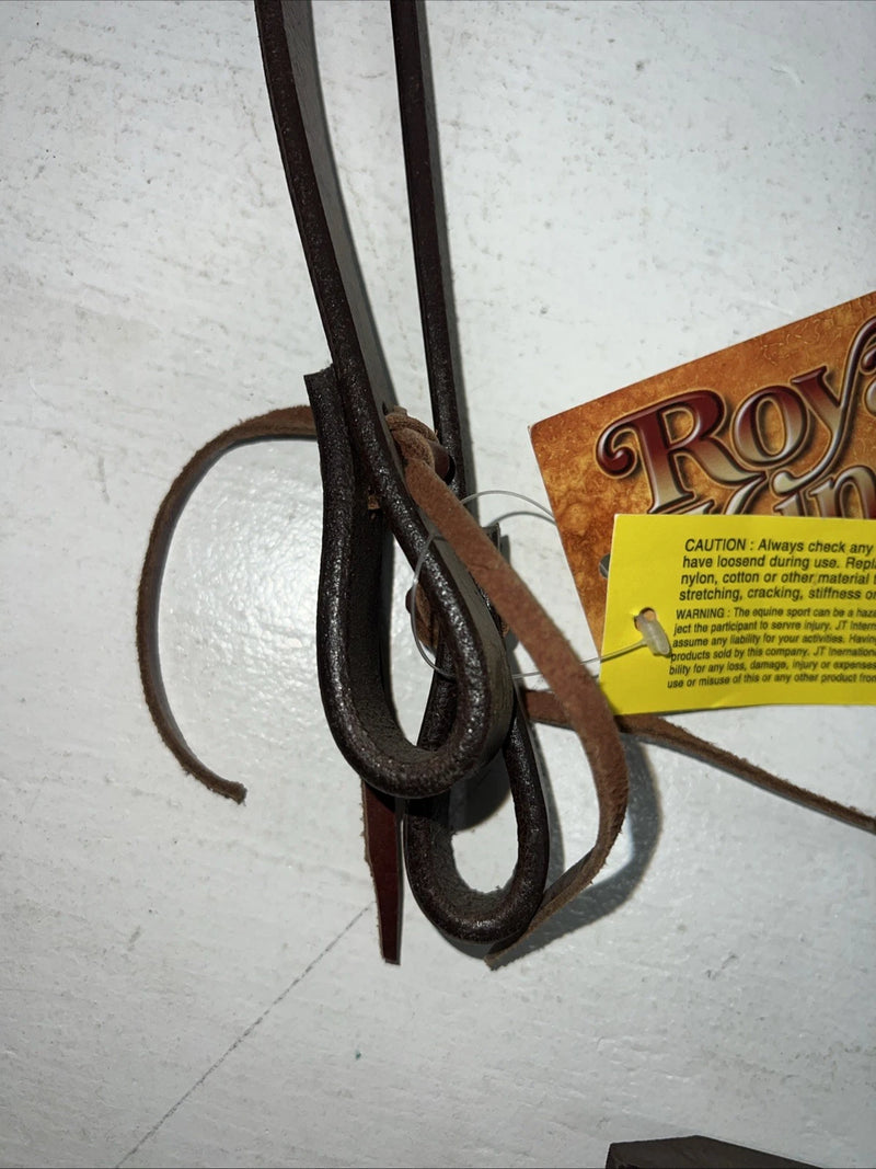 New Royal King Dark Oil Genuine Leather 5/8” X 7” Split Reins #43-728 Y-6