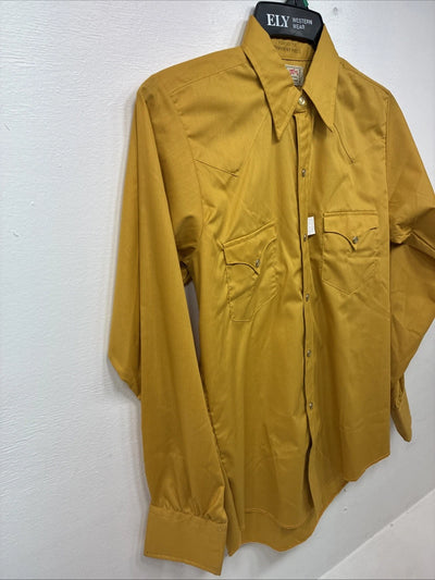 New Youths Tem Tex Yellow Long Sleeve Pearl Snap Size 18 DD-79