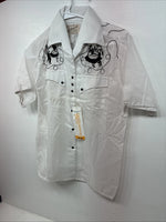 New Women’s Rockmount White Long Sleeve Pearl Snap Size 34 LL-20