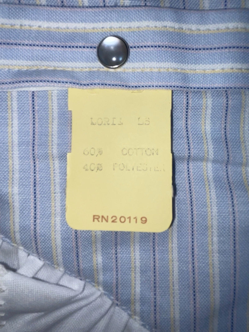 New Women’s Blue Striped H Bar C Long Sleeve Button Up Shirt #20119 3B-33