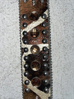 New Cow Print Genuine Leather Blazin Roxx Bling M Belt #N3510602 Z-23