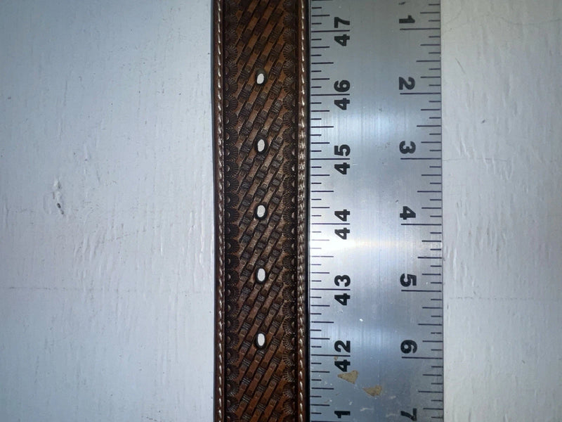 New Brown Genuine Leather Nocona Tooled And Pendent 44” Belt #N2411608 NN-129