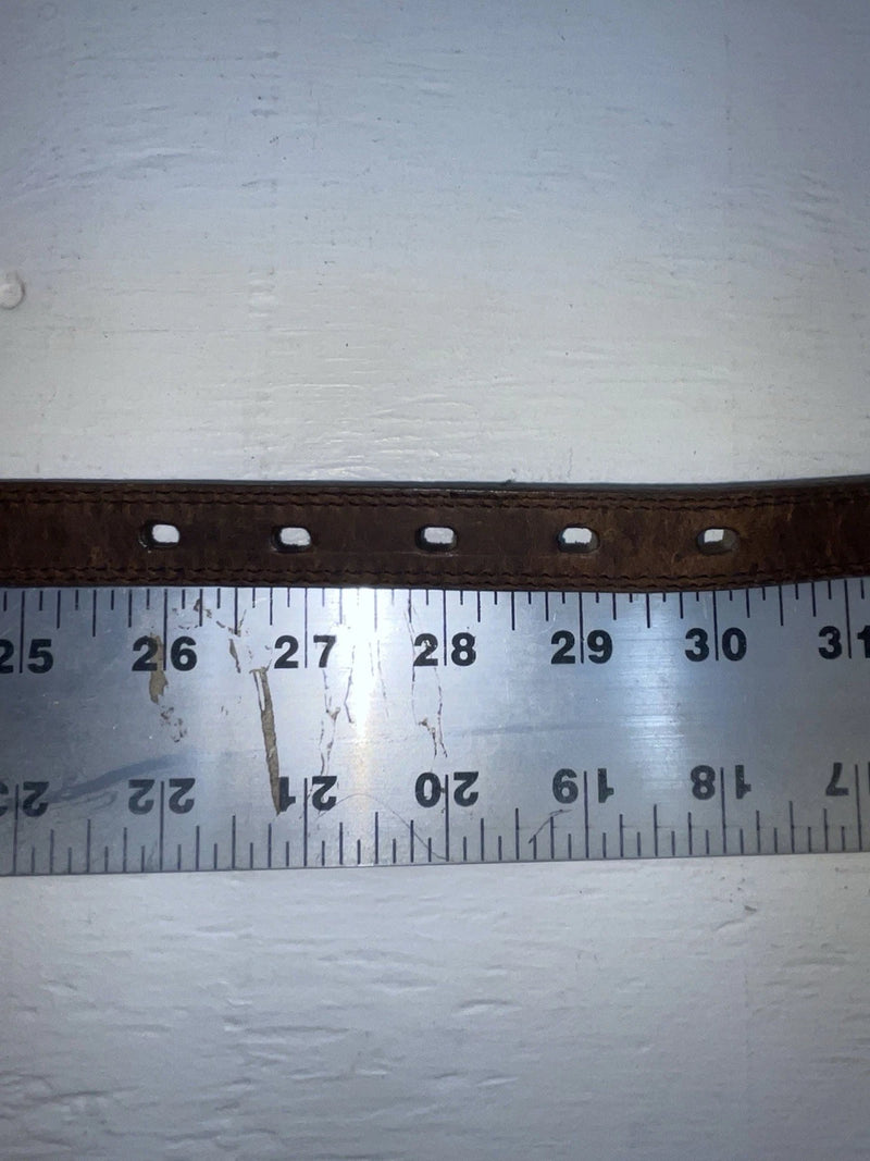 New Brown Genuine Leather Nocona Silver Pendent 28” Belt #3216244 JJ-119