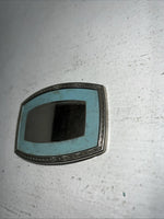 New Women’s Square Silver Turquoise Belt Buckle Mirror Middle F-12
