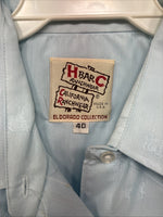 New Women’s H Bar C Blue Long Sleeve Pearl Snap Size 40 KK-5