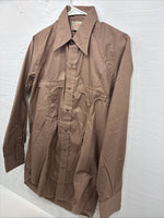 New Men’s Tem Tex Brown Western Long Sleeve Pearl Snap 15 X 33 Medium T-43