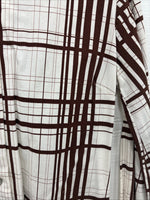 New Men’s H Bar C Brown White Stripe Long Sleeve Pearl Snap XS J-66