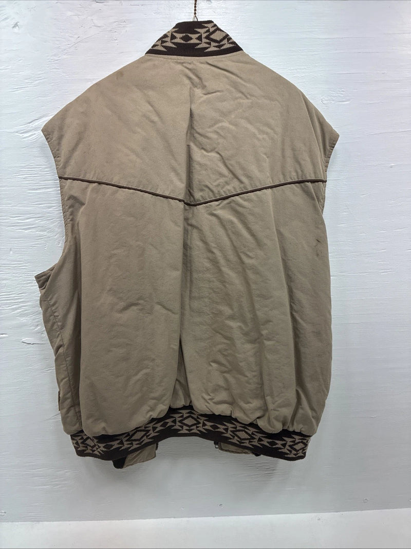 New Men’s Comfy Casuals Brown Western Design Jacket Vest XL J-56