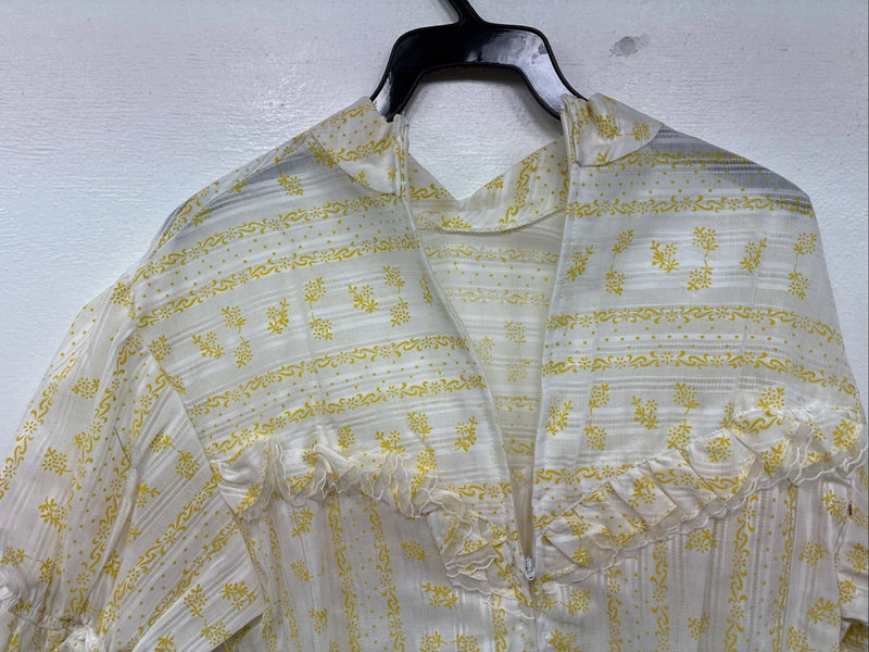 New Women’s Panhandle Slim White Yellow Design Short Sleeve Half Zip 40 YY-109