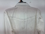 New Women’s Cumberland White Gem Long Sleeve Pearl Snap Medium LL-8