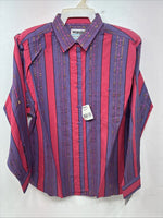New Women’s Wrangler Pink Purple Long Sleeve Button Up Large LL-41