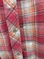 New Women’s Cumberland Pink Plaid Long Sleeve Pearl Snap Medium DD-26