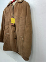 New Women’s SIMCO Brown Leather Wool Jacket 10 #6295 HH-601
