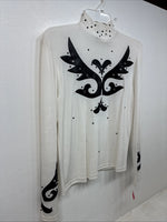 New Women’s 1849 RanchWear White Black Long Sleeve Shirt Size Large TT-75