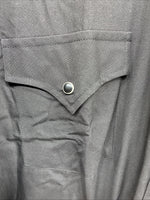 New Men’s ELY Cattleman Black Simple Long Sleeve Pearl Snap 17.5 X 35 XL J-29