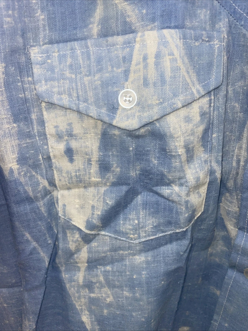 New Men’s ROPER Blue Long Sleeve Button Up 15.5 Medium B-87