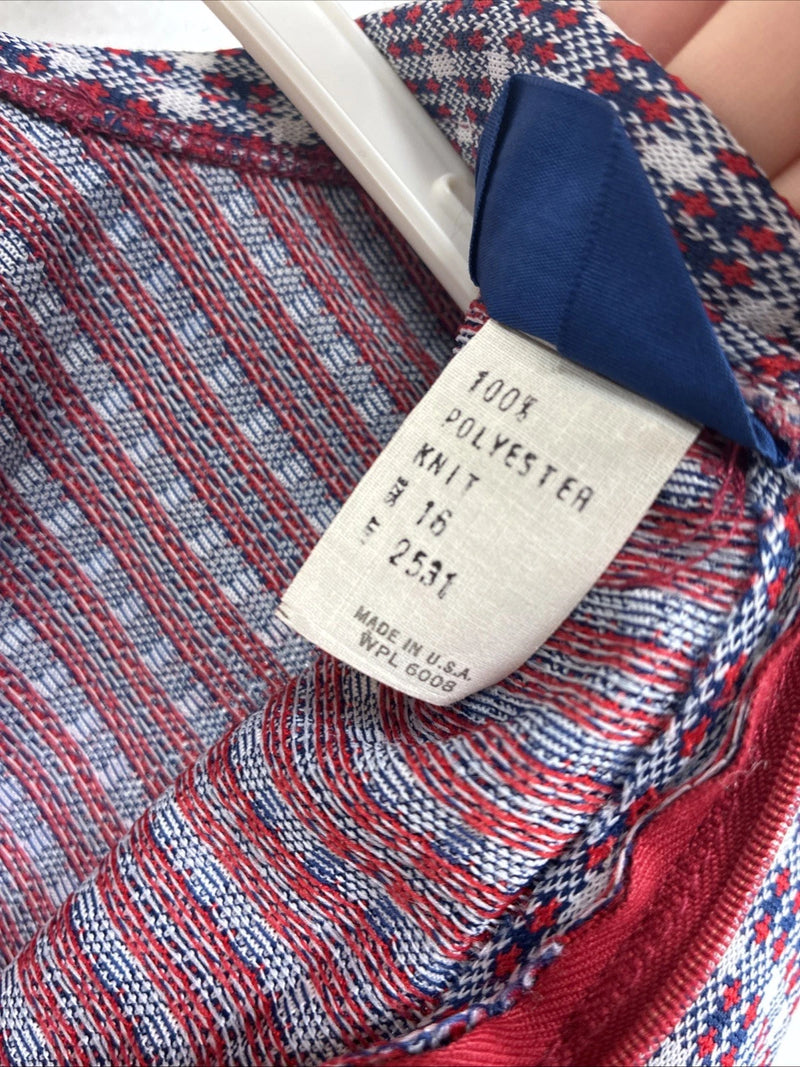 New Wims Panhandle Slim Blue Red Long Sleeve Zip Up Size 16 3B-6