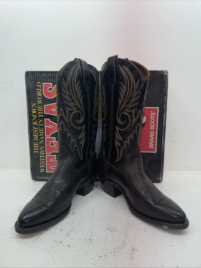 New Men’s Brown Texas Brand Cowboy Boots. 7901 10 D. 7-37
