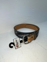 New Black Genuine Leather Perkies Tooled 30” Belt #8801 JJ-149