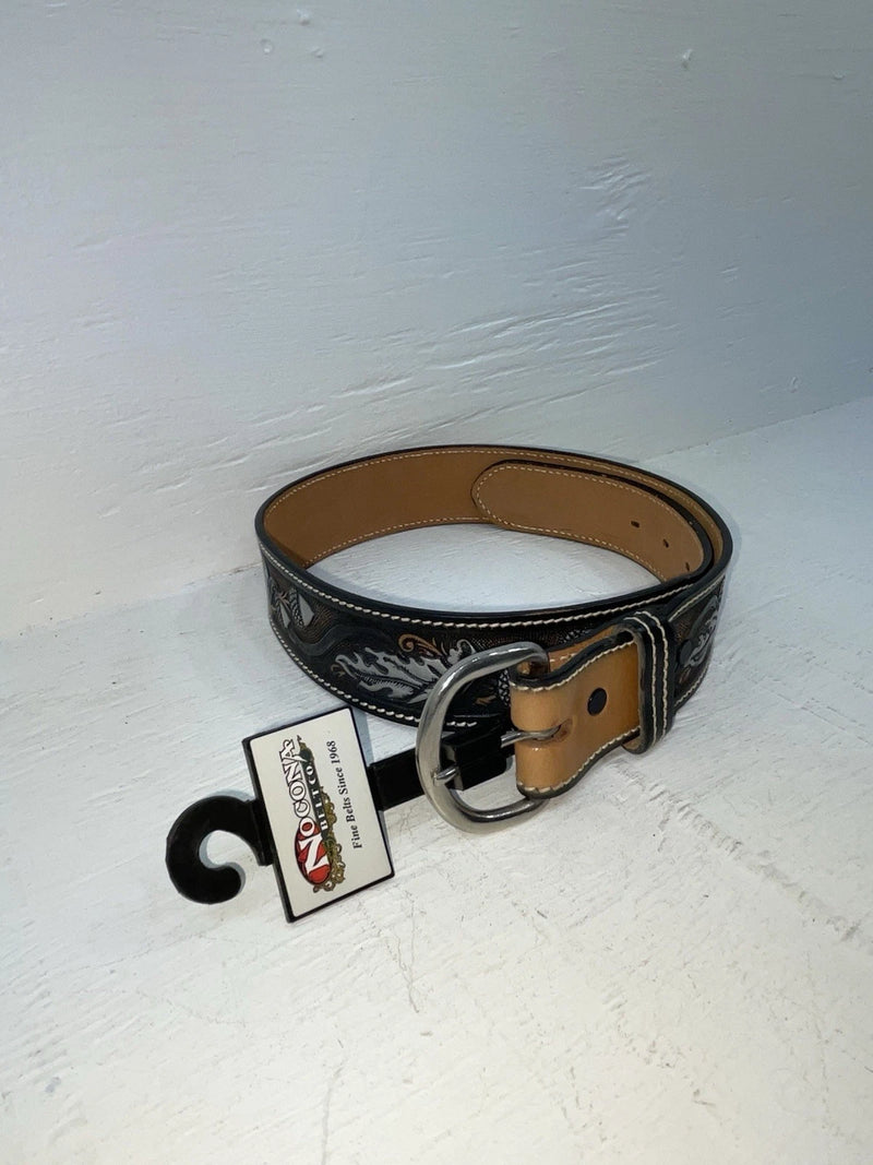 New Black Genuine Leather Perkies Tooled 30” Belt #8801 JJ-149