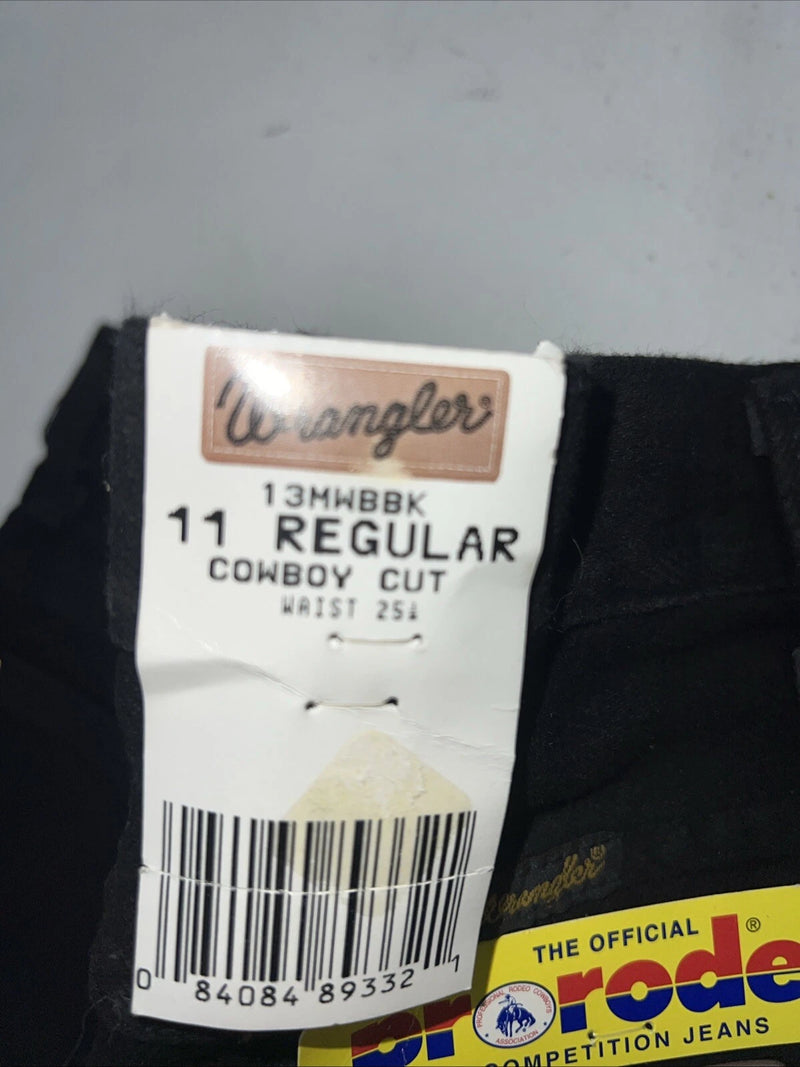 New Boys Black Wrangler Cowboy Cut Pro Rodeo Denim Jeans. 11/25 1/2 B-28