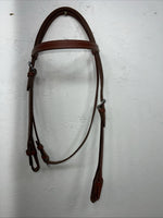 New Leather Trainer Dark Oil Browband Headstall Silver Buckles S-60