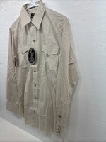 New Men’s Circle S Tan Plaid Long Sleeve Pearl Snap 15 X 34 Medium K-80