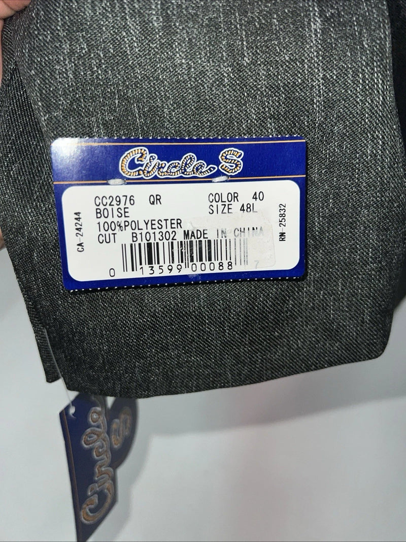 New Men’s Circle S Grey Suit Jacket 48L #24244 Y-608