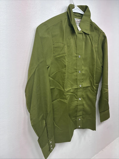 New Women’s Rockmount Green Long Sleeve Pearl Snap Size 32 KK-24