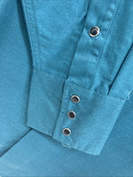 New Men’s Cumberland Blue Black Long Sleeve Pearl Snap Large X-2