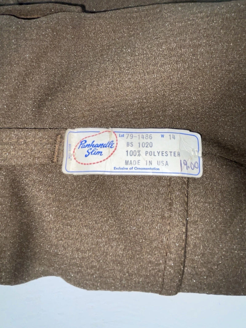New Vintage Brown Panhandle Slim Polyester Pants #791486 ZZ-42