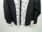 New Women’s Black White Cowboy Threads Long Sleeve Button Up Shirt M #790 3B-21