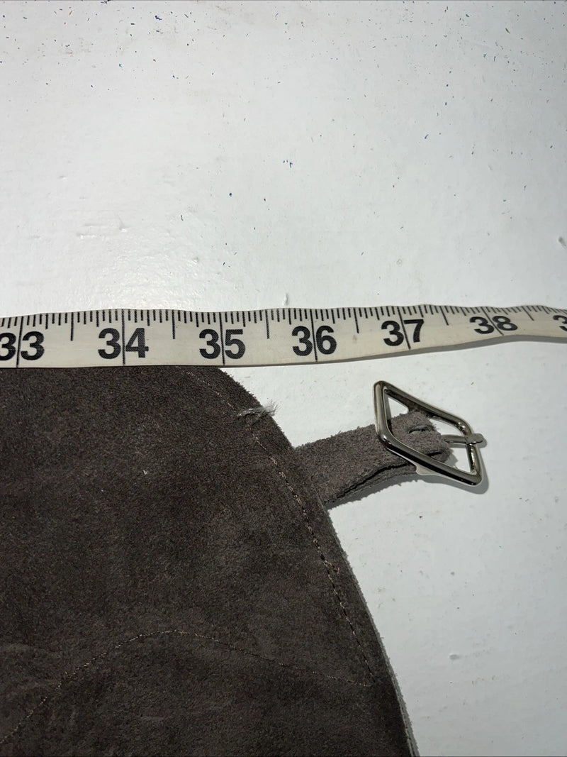 NOS Gray Show Chaps With Fringe Adjustable Waist 38” L-31