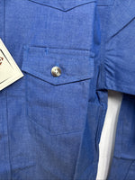 New Kids ELY Classic Blue Jean Design Long Sleeve Button Up Size Small LL-28