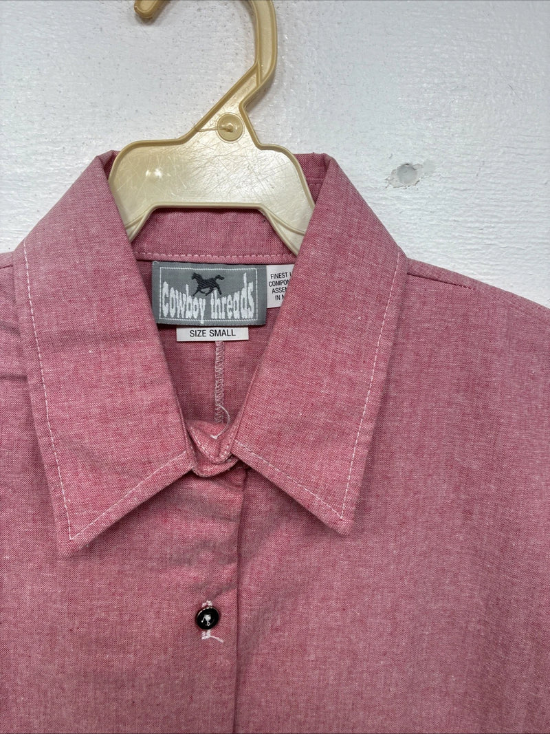 New Women’s Cowboy Threads Pink Sleeveless Button Up Size Small TT-85