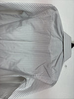 New Kids White Horse Gray Stripe Long Sleeve Pearl Snap Small DD-129