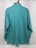 New Men’s White Horse Teal Long Sleeve Pearl Snap XL R-57