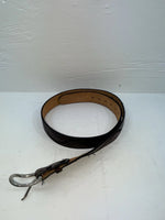 New Maroon Genuine Leather Stitched 34” Belt #6985 Z-166