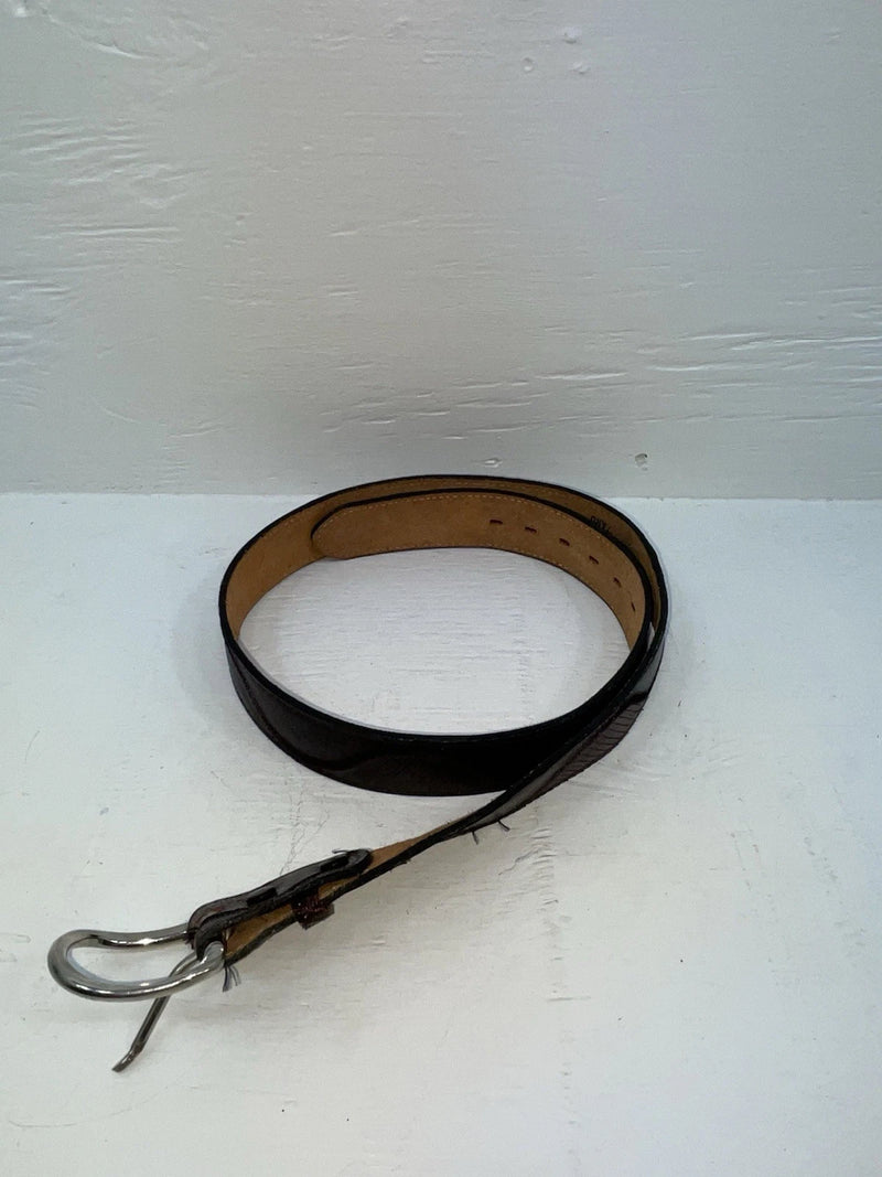 New Maroon Genuine Leather Stitched 34” Belt #6985 Z-166