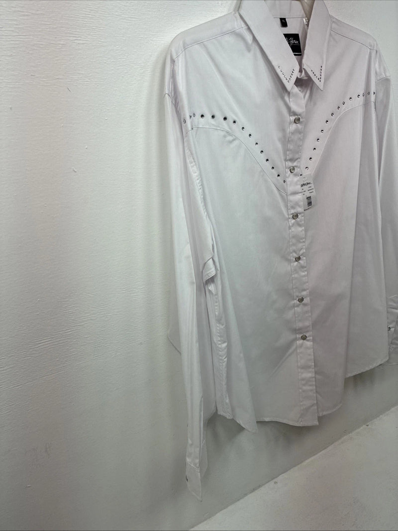 New Women’s White Horse White Gem Long Sleeve Pearl Snap XL II-32