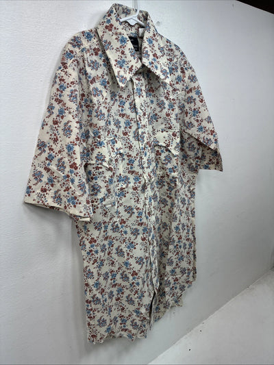 New Women’s Champion Western Floral Long Sleeve Pearl Snap Size 15 KK-120