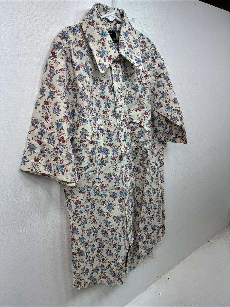 New Women’s Champion Western Floral Long Sleeve Pearl Snap Size 15 KK-120