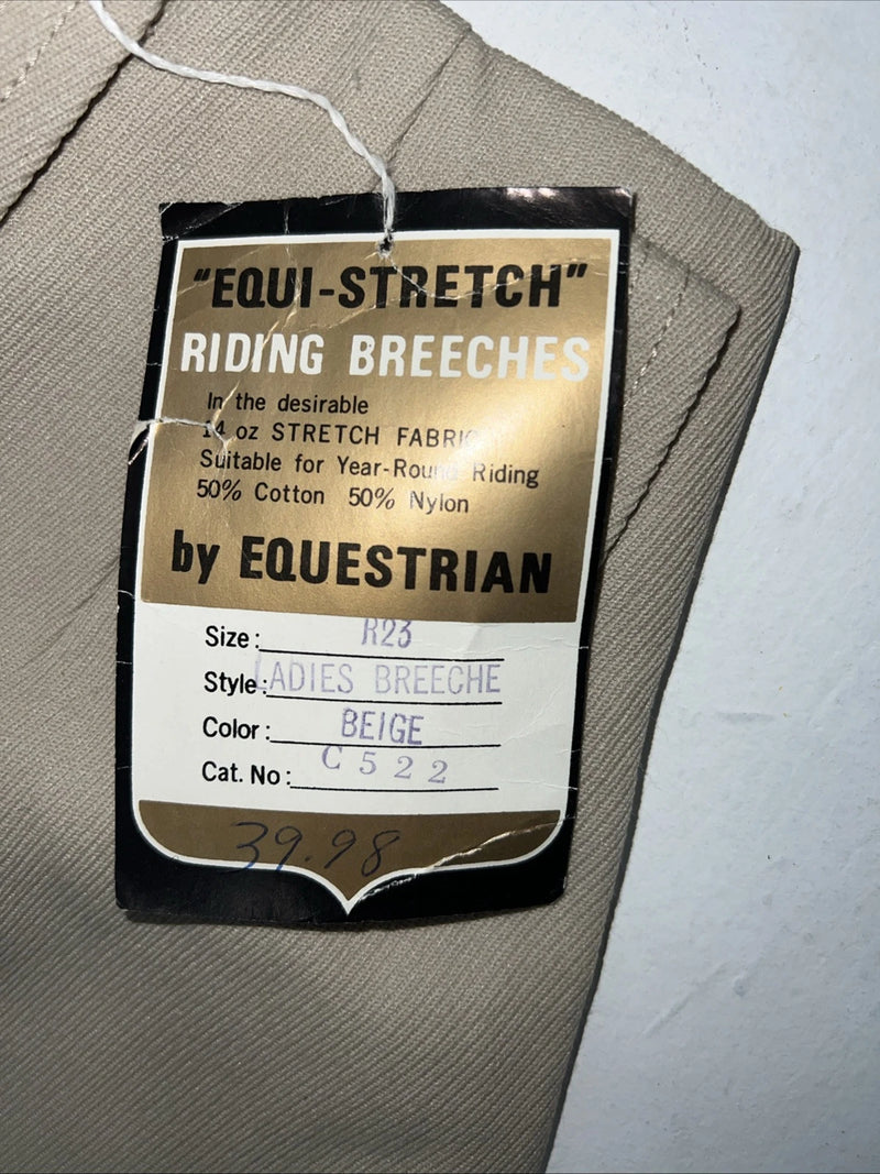 New Women’s Tan Equestrian Equi-stretch English Pants. 23 R #C522 A-142
