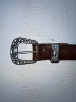 New Brown Genuine Leather Braided Rope 28” Belt #02/4703 JJ-153
