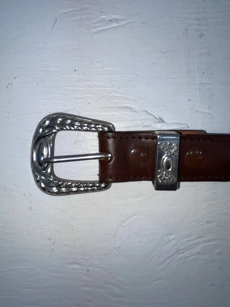 New Brown Genuine Leather Braided Rope 28” Belt #02/4703 JJ-153