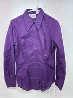 New Women’s Tem Tex Purple Long Sleeve Pearl Snap Size 38 II-21