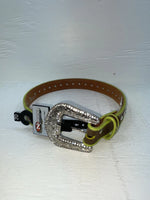 New Brown Genuine Leather Nocona Bling And Green Border 20” Belt #N4410223 NN-82