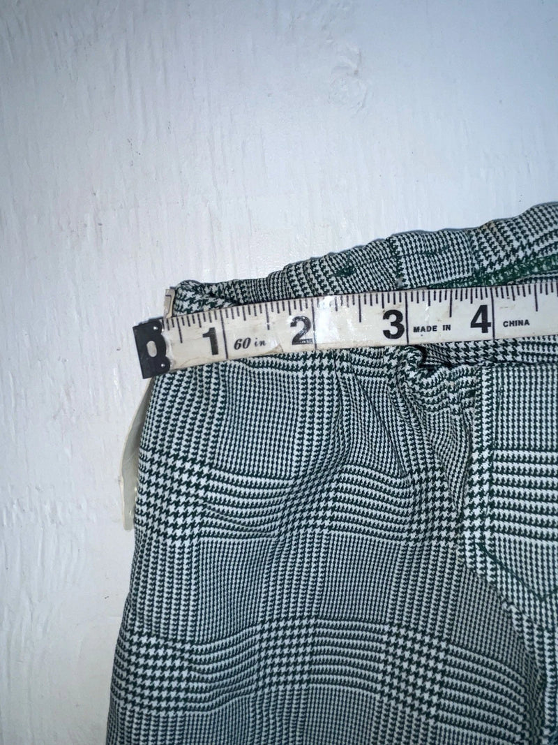 New Vintage Green Plaid Panhandle Slim Polyester Pants #1218 NN-152